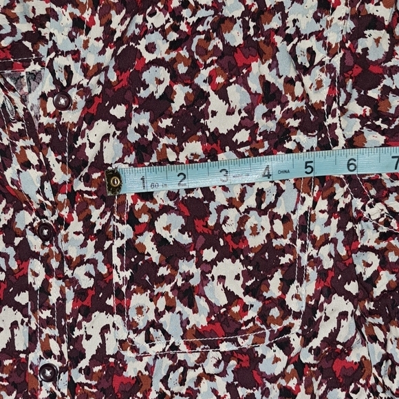 BeachLunchLounge Size S Red White Floral Print Button Down Shirt NWT ECO B38#4 - Picture 12 of 14